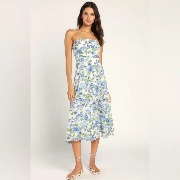 LULUS Sunday Lovin’ Floral Dress Women’s M - Picture 2 of 9